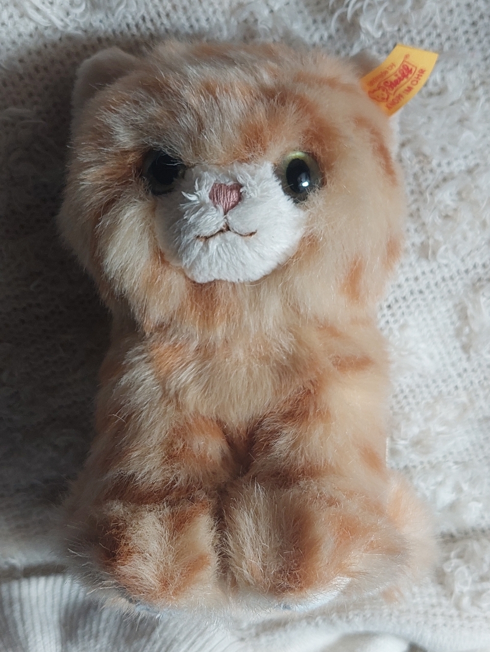 Cute Steiff Cream and Orange Tabby Kitten Plush